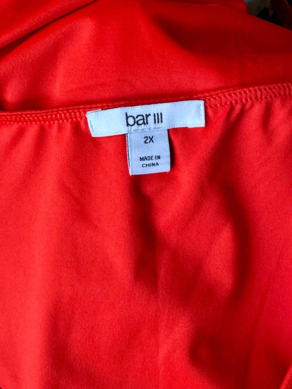 BAR III size 2X Women's Red orange Ruched V-Neck Tank Top blouse - Picture 7 of 8